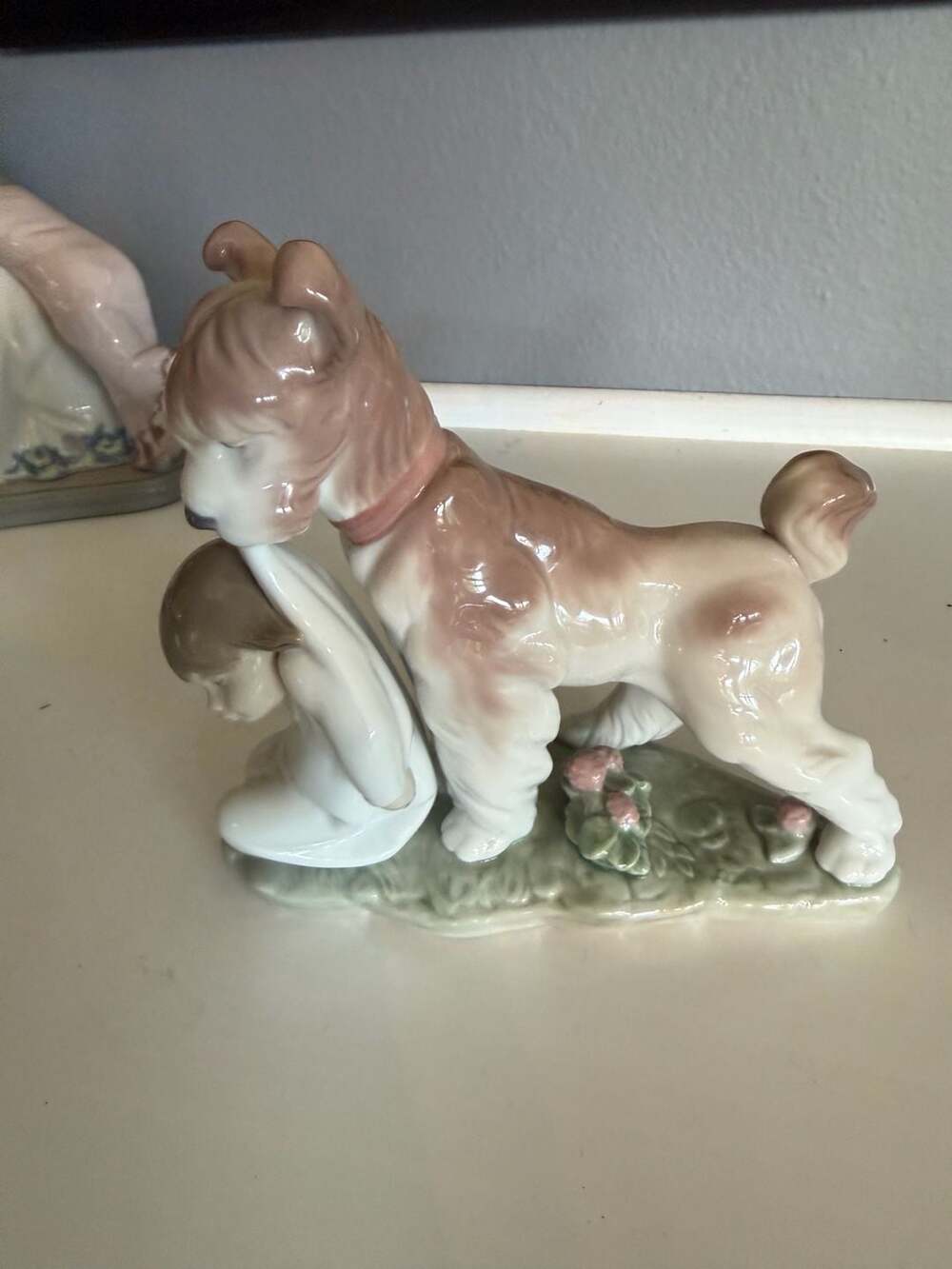 Lladro Porcelain Figurine Safe and Sound 6556 Dog Guarding Young Boy